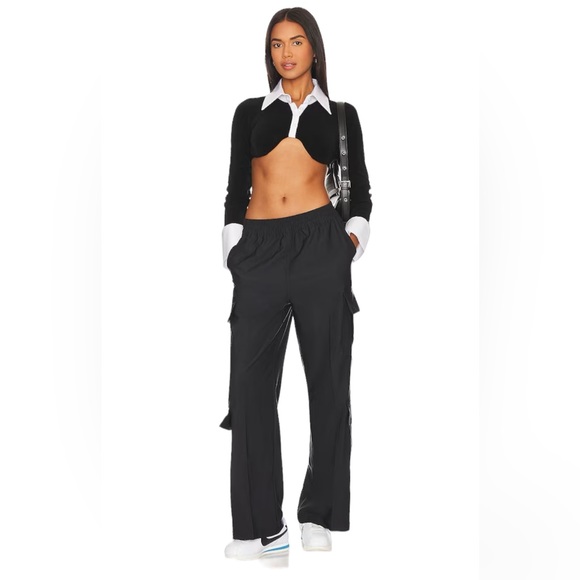 WeWoreWhat Wide Leg Black Utility Cargo Pant Size L - Picture 3 of 3